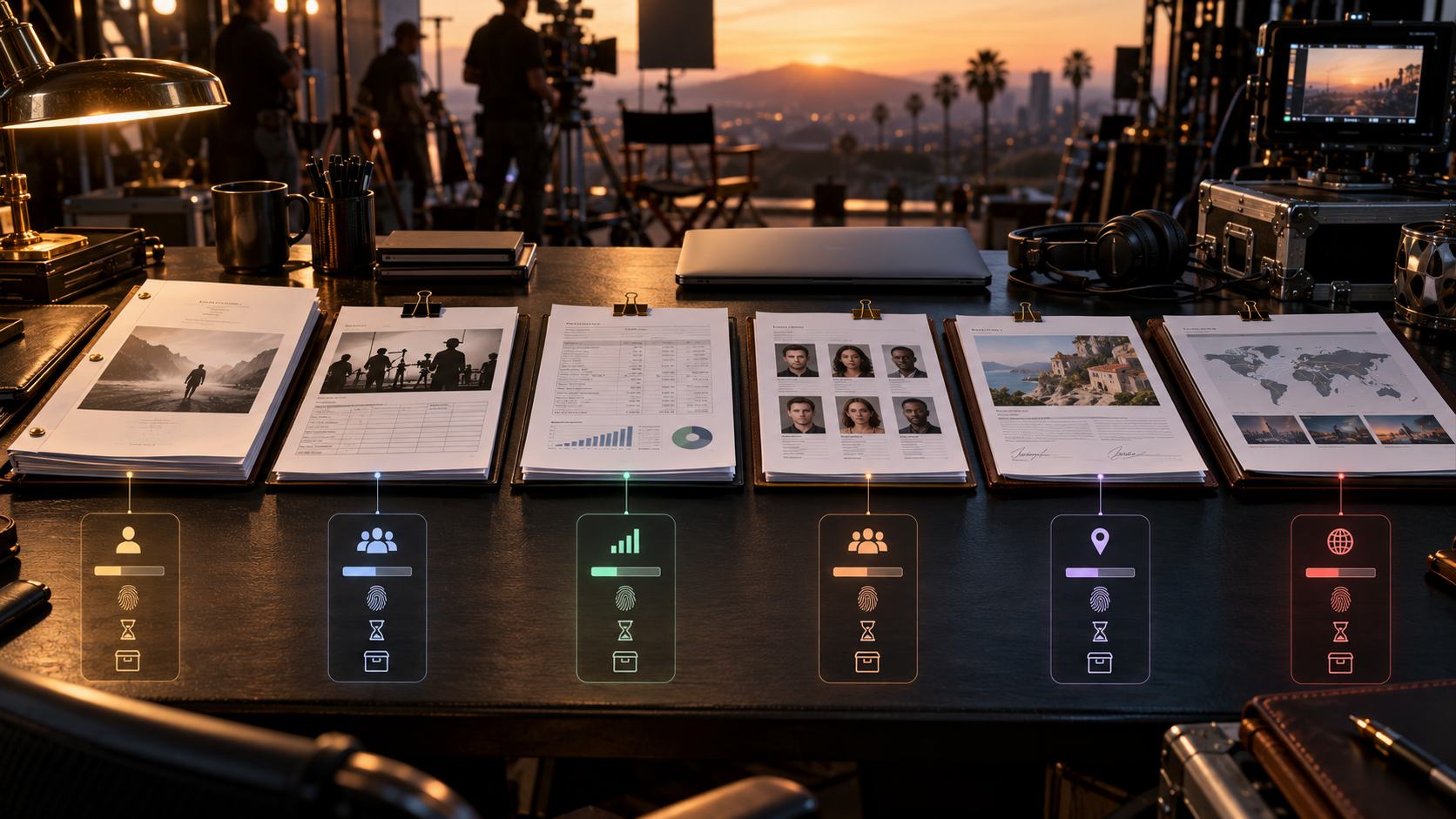 Film production documents mapped to access, watermark, expiry and archive controls